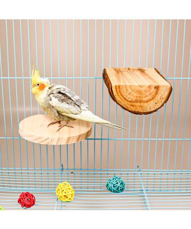 S-Mechanic Natural Wood Parrot Cage Perch Stand for Small/Medium Parrots Lovebird Parakeet - Style 1 - Buy Online on GoSupps.com