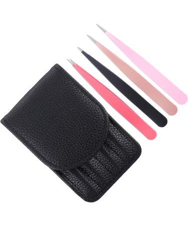 12 PC Colored Eyebrow Clip & Eyelash Tweezers Set - Sharp Pointed Tools for Extensions | Miss Steel 9.5x1.5cm - Buy Online on GoSupps.com