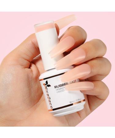 Nicedeco Rubber Base Gel Pink 15ml - LED UV Soak Off Nail Art for Perfect Manicures | International Shipping - Buy Online on GoSupps.com