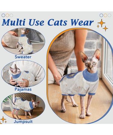Dertrun Cat Surgery Soft Romper - Anti-Lick Abdominal Wound Suit for Kittens & Cats | Surgical Cone Replacement - Blue - Buy Online on GoSupps.com