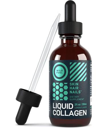 Wild Fuel Liquid Collagen Peptides with Biotin Vitamins - Hair Skin and Nails Supplement - Collagen for Hair Growth - Lemon Flavor - 2oz 1 Pack - Buy Online on GoSupps.com