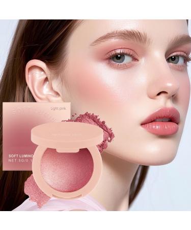 Blush Powder Blush Makeup for Cheeks Highly Pigmented Glitter Cosmetics Long Lasting Buildable For Women Girls Party Wedding Light Pink - Buy Online on GoSupps.com