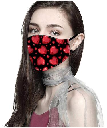 Windproof Activated Carbon mask Valentines Day Baby Cat Holding Heart Shaped Baloons Romantic Love Themed Illustration Vermilion Black Facial decorations for adults - Buy Online on GoSupps.com