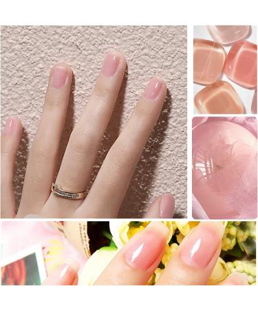Nail Polish Jelly Pink Translucent Nude Pink Nail Varnish Long Lasting Nail Varnish Quick Dry Nail Polish for DIY Nail Art Highly Pigmented Clear Nail Polish Gift for Girls - Buy Online on GoSupps.com