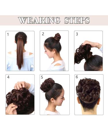 Thick Curly Hair Bun Extension Scrunchie - Light Pink Updo Hairpiece for Women & Girls - 45g - Buy Online on GoSupps.com