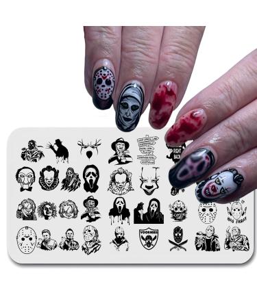 Halloween Nail Stamping Plate & Kit | Scary Movie Characters | DIY Horror Nail Art for Women & Girls - Buy Online on GoSupps.com