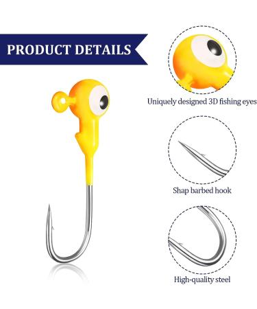 Sumind 100pc Jig Head Fishing Hooks Set in Plastic Box for Freshwater & Saltwater - Round Painted Fishing Lures Kit - Buy Online on GoSupps.com