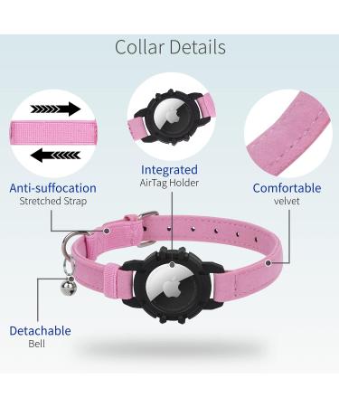 Apple AirTag Cat Neck Band - Light Tracker for Kittens & Puppies 7-9 inch (Rose) | Secure Your Pet! - Buy Online on GoSupps.com