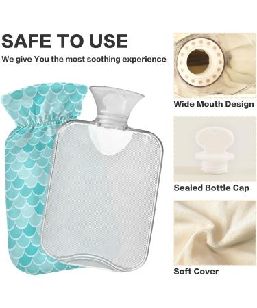 2L BPA-Free Heat Bottle with Mermaid Scale Cover | Large Hot Water Bag for Pain Relief & Therapy - Buy Online on GoSupps.com