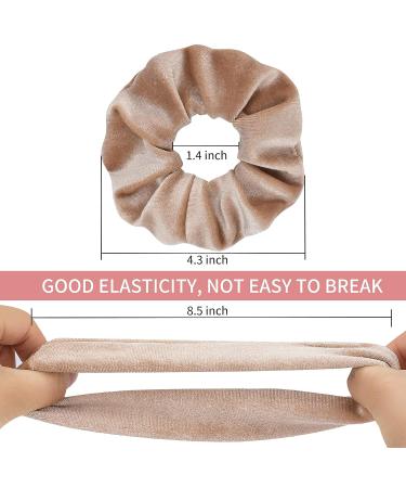 12 Pcs Neutral Velvet Hair Scrunchies - Elastic Hair Ties for Women & Girls | 12 Colors - Buy Online on GoSupps.com