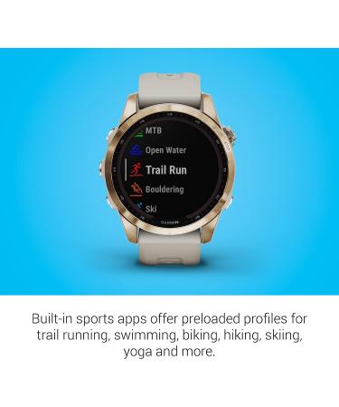 Garmin Fenix 7S Sapphire Solar Smaller Adventure Smartwatch - Cream Gold Titanium - Buy Online on GoSupps.com