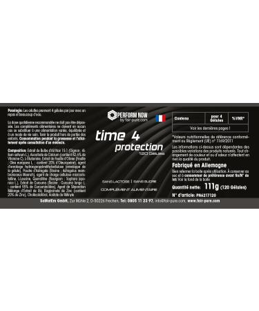 time 4 protection - avec vitamines A C D zinc glutamine ail noir astragale extrait de curcuma et bien plus - 120 g lules - hautement dos es - qualit allemande | PERFORM NOW by fair&pure  - Buy Online on GoSupps.com