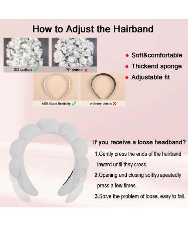 Spa Headband for Women - Soft Terry Cloth Makeup Headband Set for Face Washing and Skincare - Includes Face Wash Wristbands - Ideal Gift - Black+Grey - Buy Online on GoSupps.com