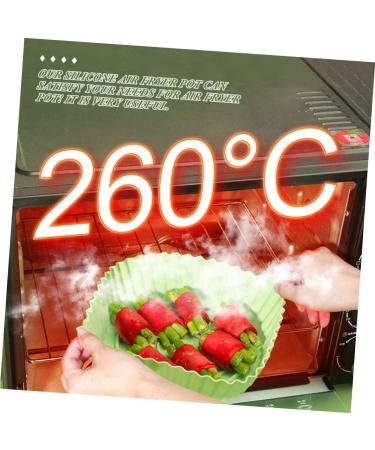 Zerodeko Air Fryer Pan Toaster Oven Pan Non Stick Baking Pan Oven Liner Silicone Air Fryer Mat Basket Round Green 19X19X6CM - Buy Online on GoSupps.com