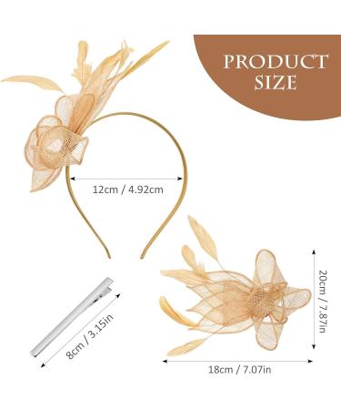 Lurrose Fascinators Hat Headband Women Tea Party Hair Clip 1920s Prom Queen Headpiece for Special Events Wedding Party (Golden) 22X18X5CM - Buy Online on GoSupps.com