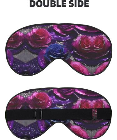 Glitter Sequin Roses Print Unisex Sleep Mask | Double-Sided Eye Mask for Sound Sleep & Skin Care International Shipping Available - Buy Online on GoSupps.com