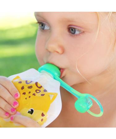 ChooMee SoftSip Food Pouch Tops - 100% Silicone - 2 CT Yellow Pink Swirl - Buy Online on GoSupps.com