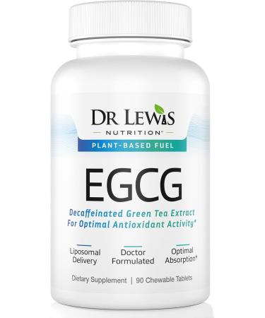 Liposomal Decaffeinated Green Tea Extract 94% EGCG Supplement with Clinically Tested Plant Based Blend for Heart Brain Support & Overall Well Being - Gluten-Free Non-GMO - 90 Chewable Vegan Tablets - Buy Online on GoSupps.com