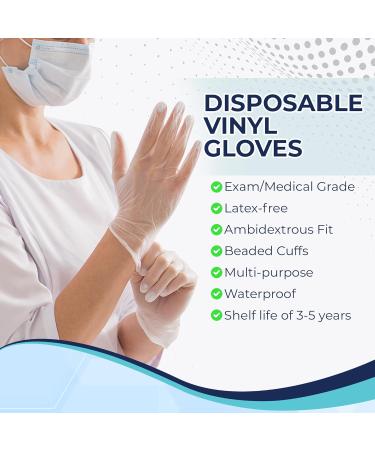 XLarge Vinyl Exam Gloves - Case of 1000, Powder-Free, Latex-Free, Disposable for Medical, Lab, Food Service & Beauty - Waterproof, Synthetic, Single-Use Glove 3.4 Mil XL - Buy Online on GoSupps.com