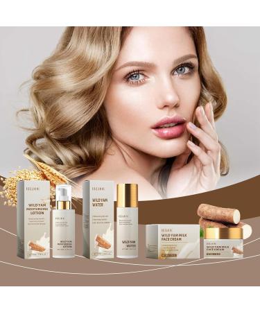 3 in 1 Organic Wild Yam Cream Skin Care Set - Anti Aging Toner & Moisturizing Lotion for Women | Reduce Fine Lines & Nourish Skin - Buy Online on GoSupps.com