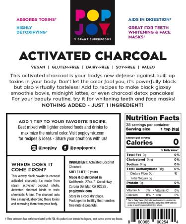 Activated Coconut Charcoal - 1 Ingredient Nothing Added! - Buy Online on GoSupps.com