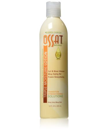 OSSAT Naturals Triple Moisture Hair Lotion 12 oz  5-in-1 Oils Enriched Stying Treatment