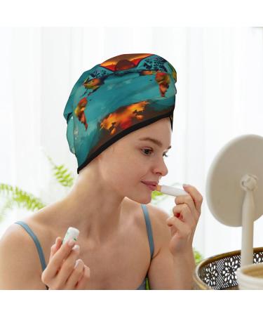 World Map Coral Velvet Dry Hair Cap | Ideal for Home Travel & Pool Parties Shop Now - Buy Online on GoSupps.com