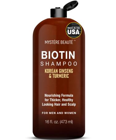 Biotin Shampoo with Korean Ginseng & Turmeric - Thickening Shampoo Fights Hair loss Sulfate Free Daily Shampoo for Men & Women- Best For Thinning Hair 16 fl oz