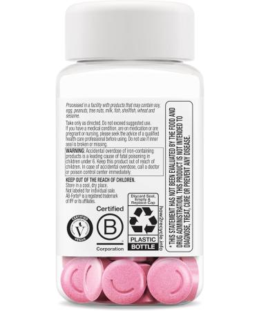 OLLY Delightful Iron Chewable Tablet Iron Supplement from AB Fortis Fruit Punch Flavored 30 or 20 Day Supply - 60 Count 1 Count (Pack of 60) - Buy Online on GoSupps.com