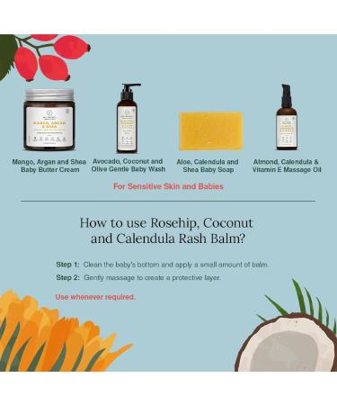 Buy Juicy Chemistry Organic Diaper Rash Balm - Rosehip Coconut & Calendula for Soothing Baby Skin Irritation | 25 Gm - International Shipping Available - Buy Online on GoSupps.com