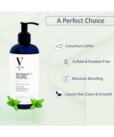 Sulfate Free Keratin Shampoo | Peppermint & Tea Tree Anti-Frizz | Nourishing Aloe Vera & Jojoba | 12 fl oz - Buy Online on GoSupps.com