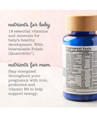 Mommy's Bliss Prenatal Multivitamin with Iron, Folic Acid & Probiotics | Vegan & Gluten Free | Supports Baby Development & Mom's Immunity | 45 Servings - Buy Online on GoSupps.com