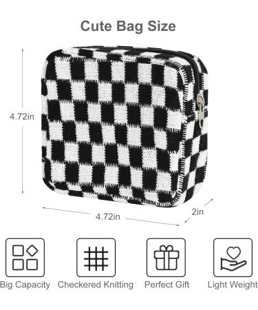 CekPo Sanitary Napkin Storage Bag - Checkered Portable Period Pouch for Women - Black - Buy Online on GoSupps.com