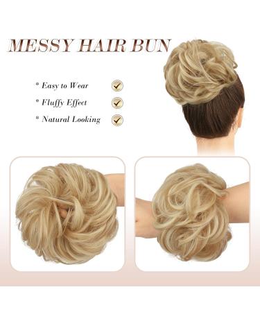 Fine Hair Part with Rubber Band | Dutt Hair Tie & Extensions for Women | Dark Golden Blonde 38g - Buy Online on GoSupps.com