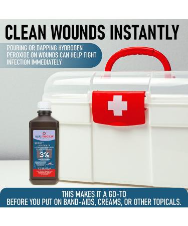 Epic Medical Supply Hydrogen Peroxide 16 oz - Antiseptic Wash for Cuts, Scrapes & Bites - Buy Online on GoSupps.com