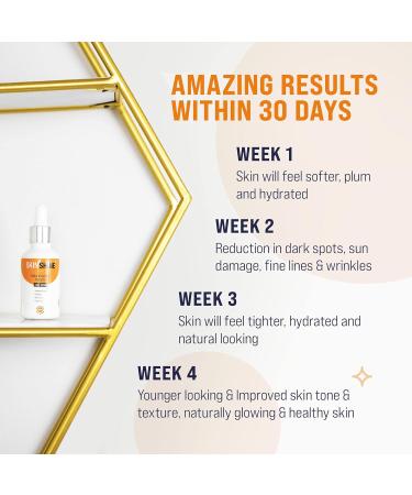 SKINSHINE ??????1* - NEW Ultra Vitamin C Booster Face Serum with Hyaluronic Acid & Collagen - UK Made - Remove Acne Scars Wrinkles Blemishes & Signs of Ageing - For Women & Men - Buy Online on GoSupps.com