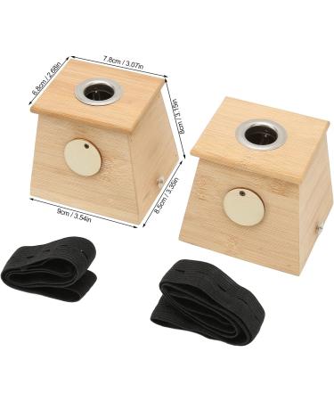 2pcs Single Hole Bamboo Moxibustion Box with Moxa Sticks & Bandage - Ideal for Pain Relief & Wellness (3.54x3.35x3.15) - International Shipping Available - Buy Online on GoSupps.com