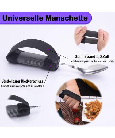 Pkpkaut Adaptive Utensils for Parkinson's Patients | Weighted Cutlery Set for Tremors & Arthritis | 5-Part Meal Cutlery for Disabled & Seniors - Buy Online on GoSupps.com