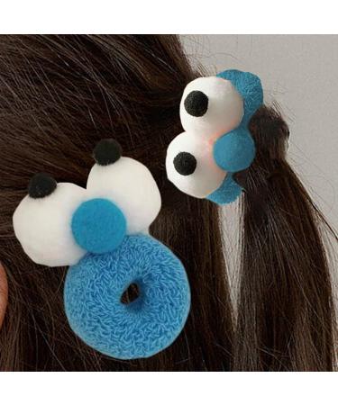 Fun Hair Ties | Hair Scrunchies | Big Eyes Funny High Elasticity Hair Ties Girls Daily Hair Accessories Funny & Vibrant Colors For All Occasions Blue - Buy Online on GoSupps.com