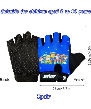 Children's Fingerless Bicycle Gloves - Summer Gel BMX Gloves for Boys & Girls 5-10 Years - Blue Hiking & Scooter Wheel Gloves - Buy Online on GoSupps.com