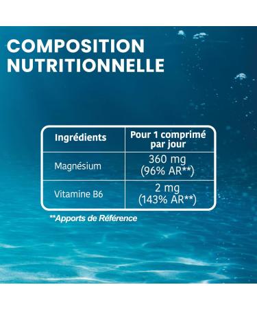 Santarome - Extra Strong Marine Magnesium - 360 mg per dose + 2 mg of Vitamin B6 - Fatigue & Nervousness - 45 Tablets - France - Buy Online on GoSupps.com