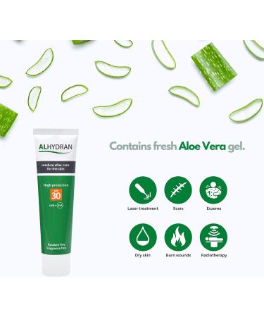 Alhydran SPF 30 | Advanced Skin Repair with added UV Protection | Cream for Damaged Skin Burn Scar Eczema Skin Reaction | 59ml - Buy Online on GoSupps.com