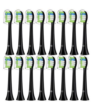 Replacement Toothbrush Heads Compatible with Philips Sonicare DiamondClean ProtectiveClean C2 4100 6100 6500 5100 Electric Toothbrush (16 Black)