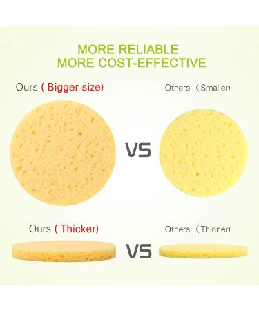 100% Natural Compressed Cellulose Facial Sponges - Reusable Bigger / Thicker Spa Pads for Face Deep Cleansing and Exfoliation - 20Pcs - Buy Online on GoSupps.com