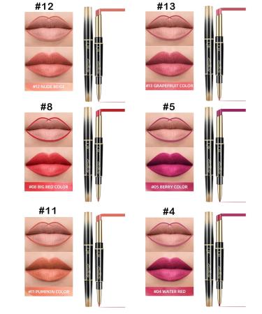 Skynest 6PC Lipstick & Lipliner Set | 2-in-1 Durable Lip Gloss | Waterproof Long-Lasting Highly Pigmented Velvet Beauty Cosmetics - Buy Online on GoSupps.com
