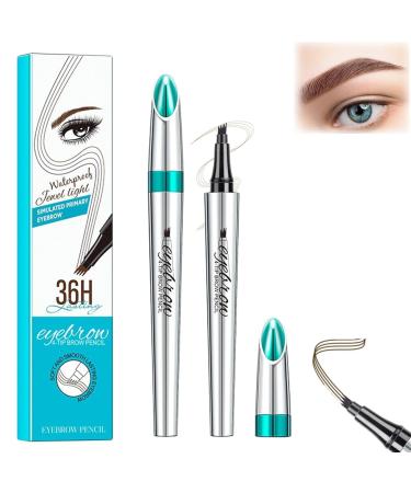 Blapee Eyebrow Pencil Atikisoi Eyebrow Pencil Eyebrow Microblading Pen 3D Waterproof Microblading Eyebrow Pen with 4 Tip Brow Pencil Long-Lasting Fills Brow Makeup (Red Brown)