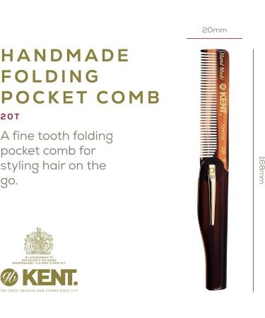 Kent 20T Handmade Folding Pocket Comb for Men Fine Tooth Hair Comb Straightener for Everyday Grooming Styling Hair Beard or Mustache Use Dry or with Balms Saw Cut Hand Polished Made in England Pack Of 3 - Buy Online on GoSupps.com