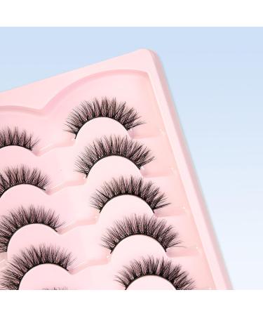 Reusable-Russian Strip Fake Eyelashes(20 Pairs) False Eyelashes Handmade 3D Effect + Soft Curl Multi-Layer Cross for Parties Shows Pink - Buy Online on GoSupps.com