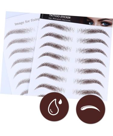 Baluue 4pcs Eyebrow Stickers False Eyebrows Dark Brown Hair Like Eyebrows Water Transfer Paper with Soy Ink - Buy Online on GoSupps.com