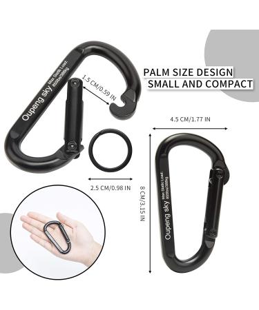 855lbs Heavy Duty Carabiner Clip for Hammocks, Camping, Hiking - D-Shaped Spring Hook for Outdoors, Gym, Dog Leash - Black (2 Pack) - Buy Online on GoSupps.com